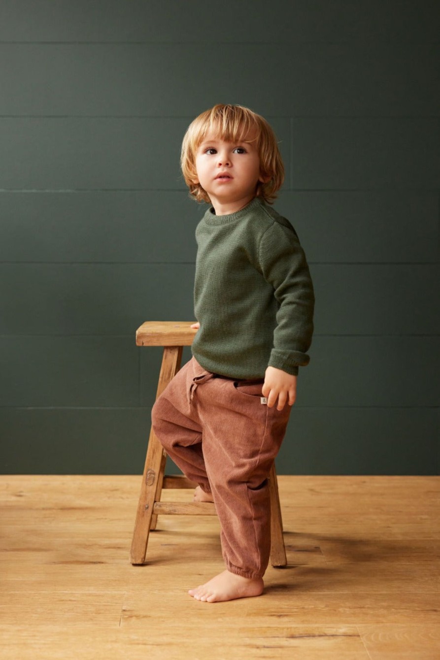 Baby [0-23M] Nature Baby Jumpers | Nature Baby Merino Knit Pullover - Thyme