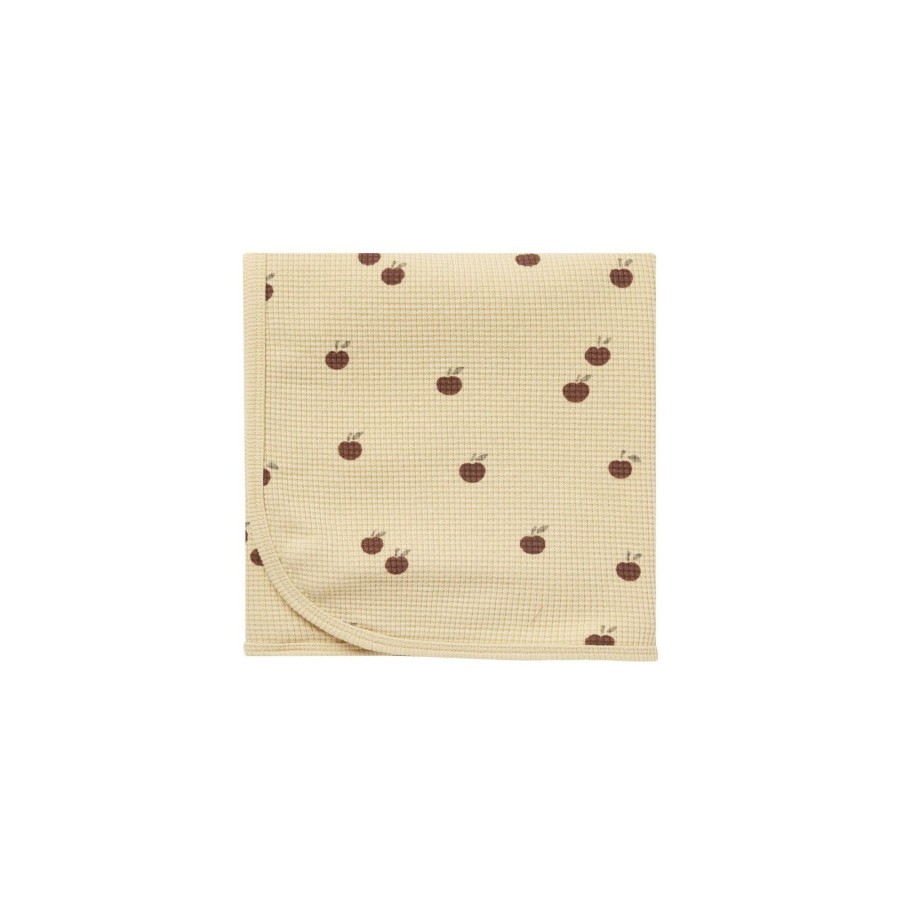 Baby [0-23M] Quincy Mae Blankets | Quincy Mae Waffle Baby Blanket - Apples