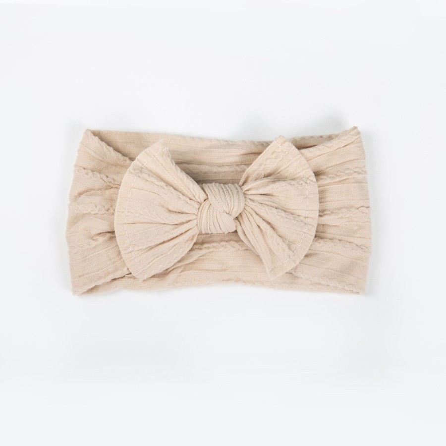 Child [2-14] Wild Kind Hair Accessories | Wild Kind Ayla Wide Bow Headband - Champagne