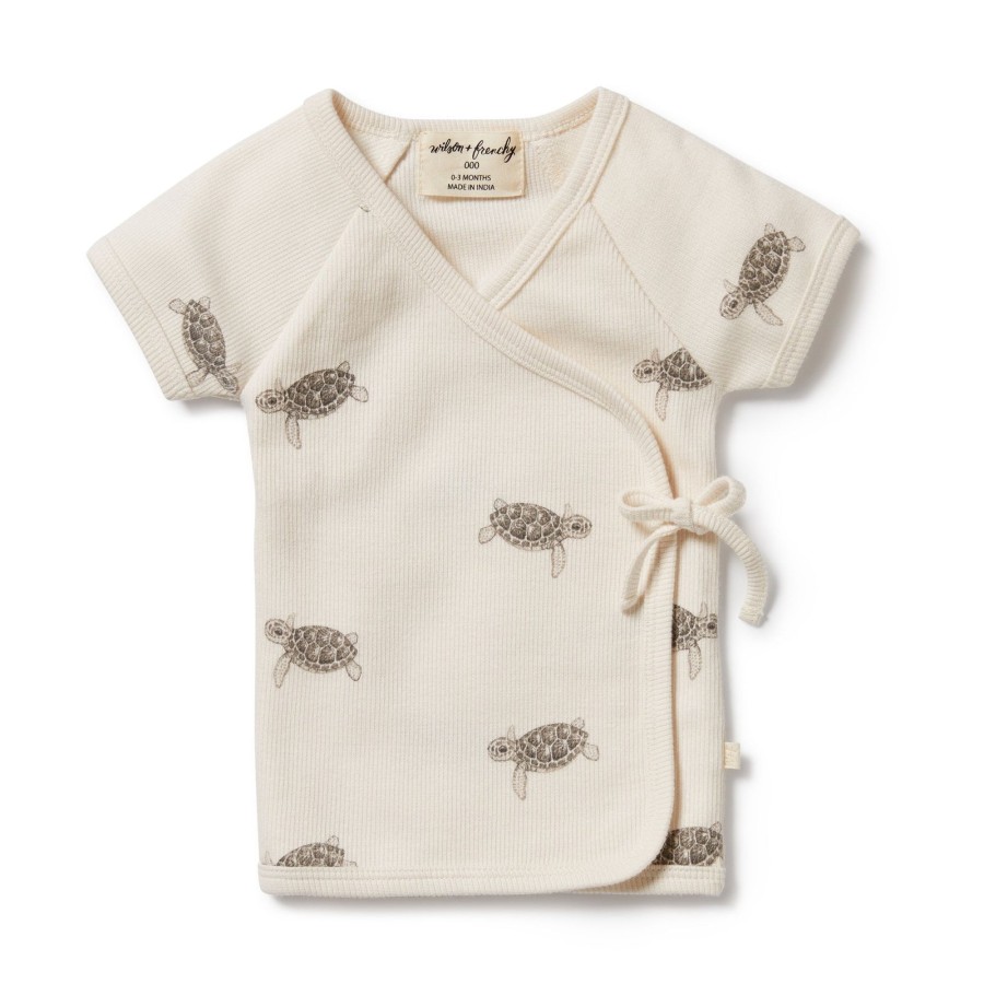 Baby [0-23M] Wilson & Frenchy Tops | Wilson And Frenchy Organic Kimono Top Tiny Turtle