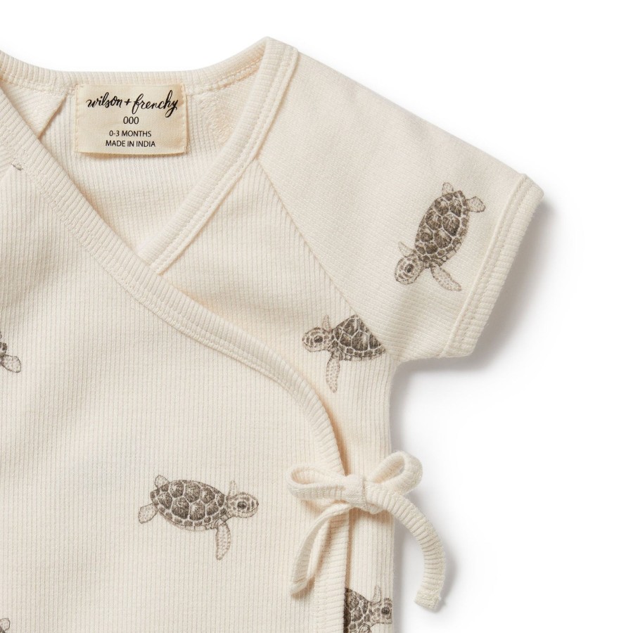 Baby [0-23M] Wilson & Frenchy Tops | Wilson And Frenchy Organic Kimono Top Tiny Turtle