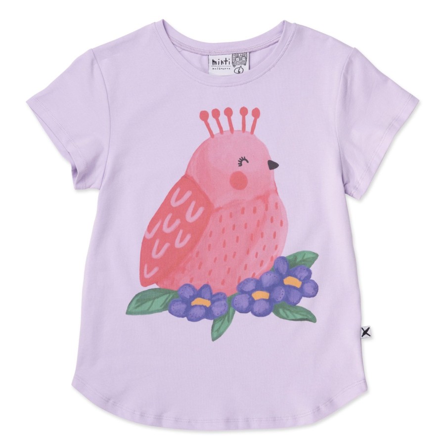 Child [2-14] Minti Tops | Minti Happy Bird Tee - Lilac