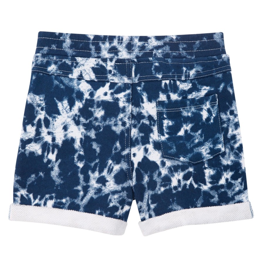 Child [2-14] Milky Bottoms | Milky Blue Tie Dye Fleece Short - Blue Tie Dye