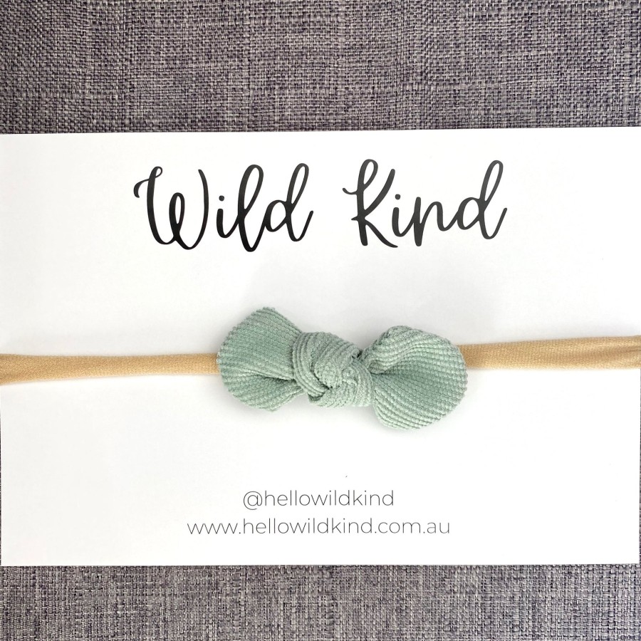 Baby [0-23M] Wild Kind Hair Accessories | Wild Kind Ida Small Cord Bow - Sage