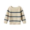 Child [2-14] Nature Baby Jumpers | Nature Baby Billy Jumper - Oatmeal Marl/Sky Blue Stripe