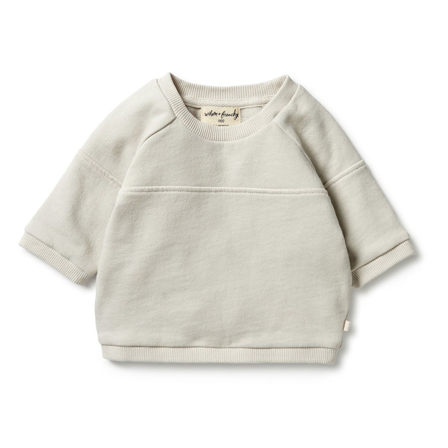 Baby [0-23M] Wilson & Frenchy Jumpers | Wilson And Frenchy Organic Terry Spliced Sweat - Birch