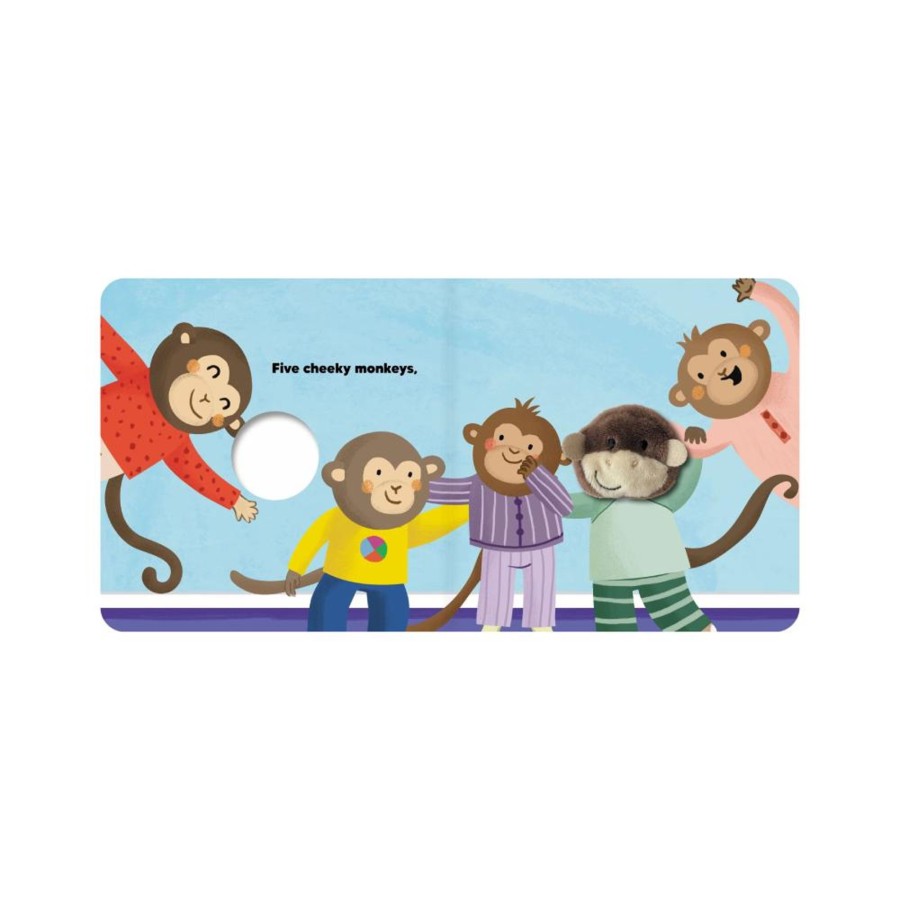 Baby [0-23M] Lake Press Books + Flash Cards | Finger Puppet Book - Five Cheeky Monkeys