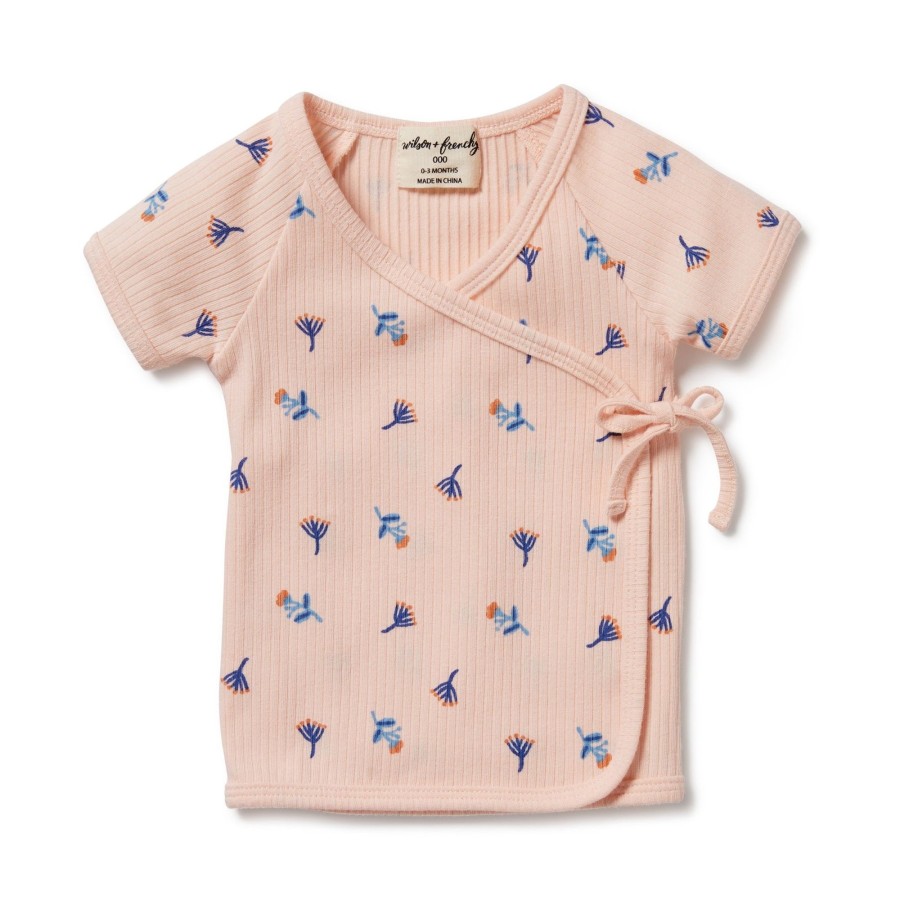 Baby [0-23M] Wilson & Frenchy Tops | Wilson And Frenchy Organic Rib Kimono Top Little Flower