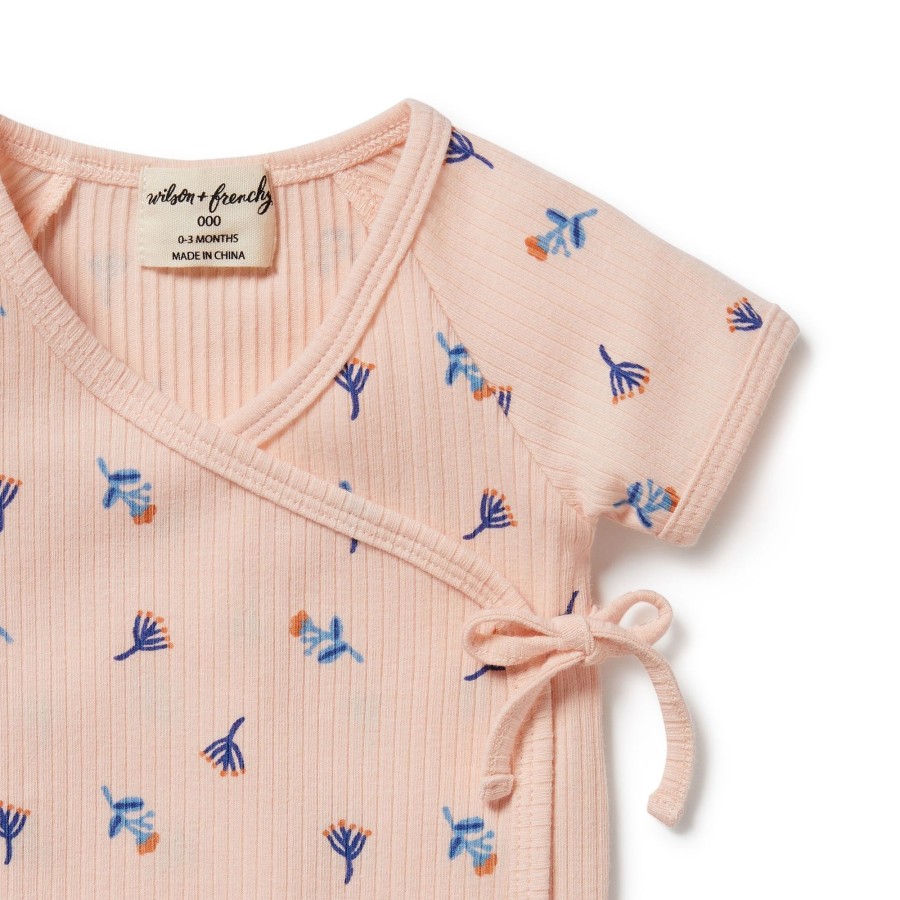 Baby [0-23M] Wilson & Frenchy Tops | Wilson And Frenchy Organic Rib Kimono Top Little Flower