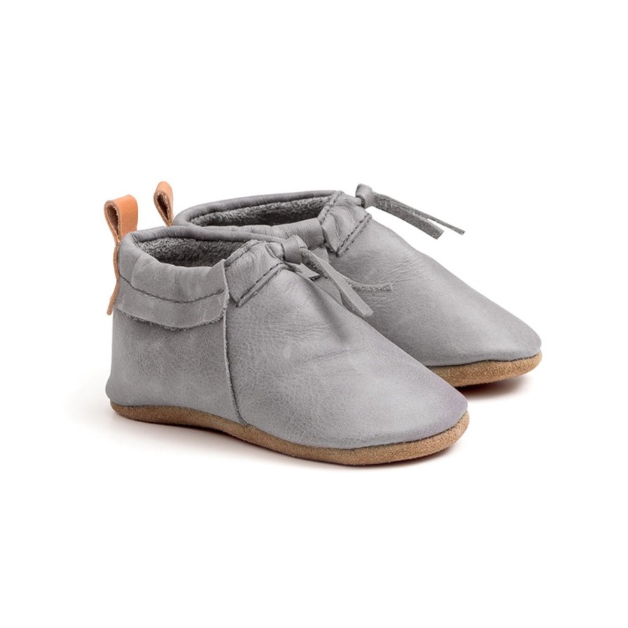 Baby [0-23M] Pretty Brave Footwear | Pretty Brave Baby Moc - Grey