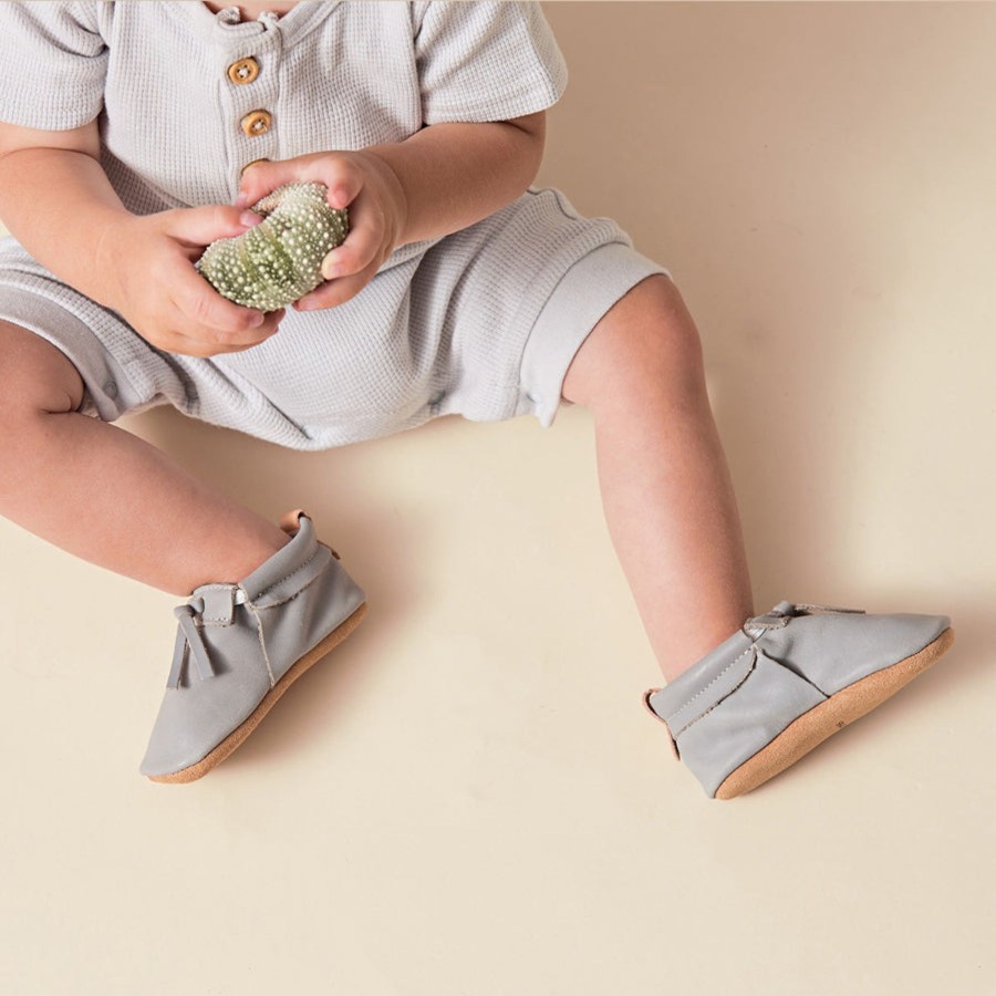 Baby [0-23M] Pretty Brave Footwear | Pretty Brave Baby Moc - Grey