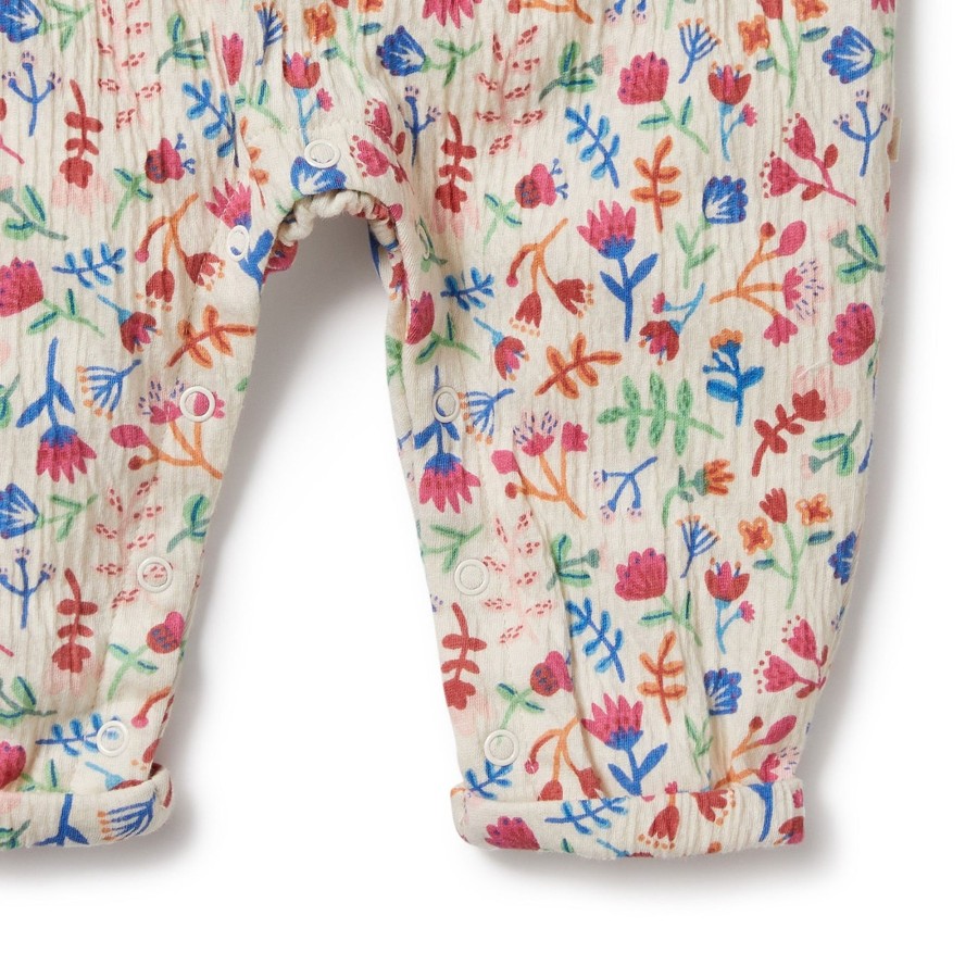 Baby [0-23M] Wilson & Frenchy All In One | Wilson And Frenchy Crinkle Jumpsuit Tropical Garden