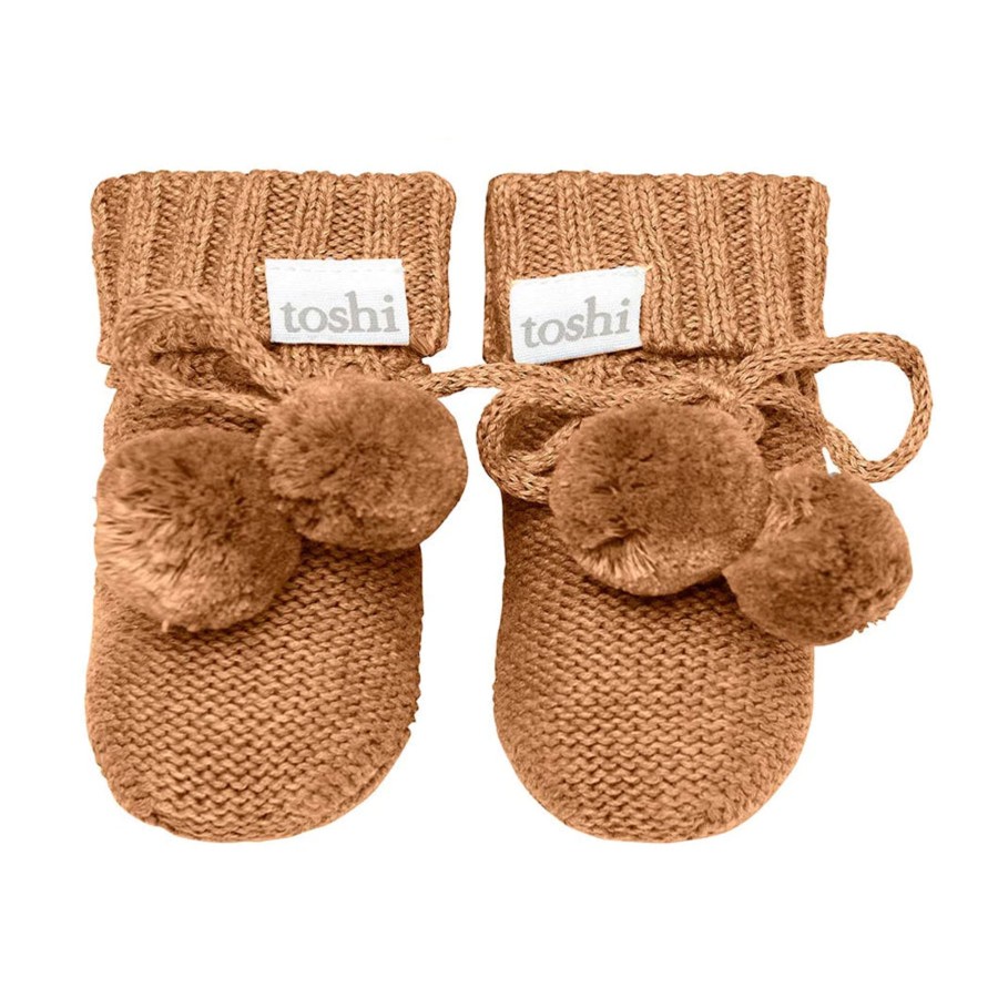 Baby [0-23M] Toshi Booties + Mittens | Toshi Organic Booties - Marley / Pecan