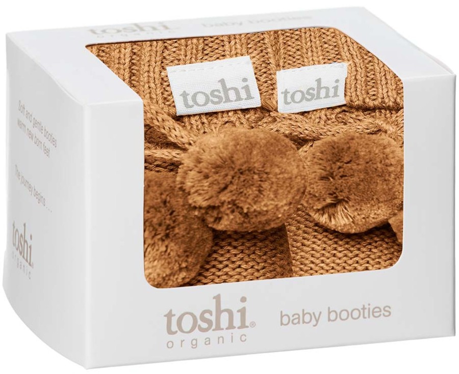 Baby [0-23M] Toshi Booties + Mittens | Toshi Organic Booties - Marley / Pecan