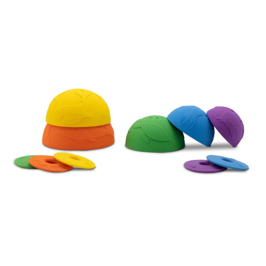 Baby [0-23M] Jellystone Designs Graspers + Stackers | Ocean Stacking Cup - Rainbow