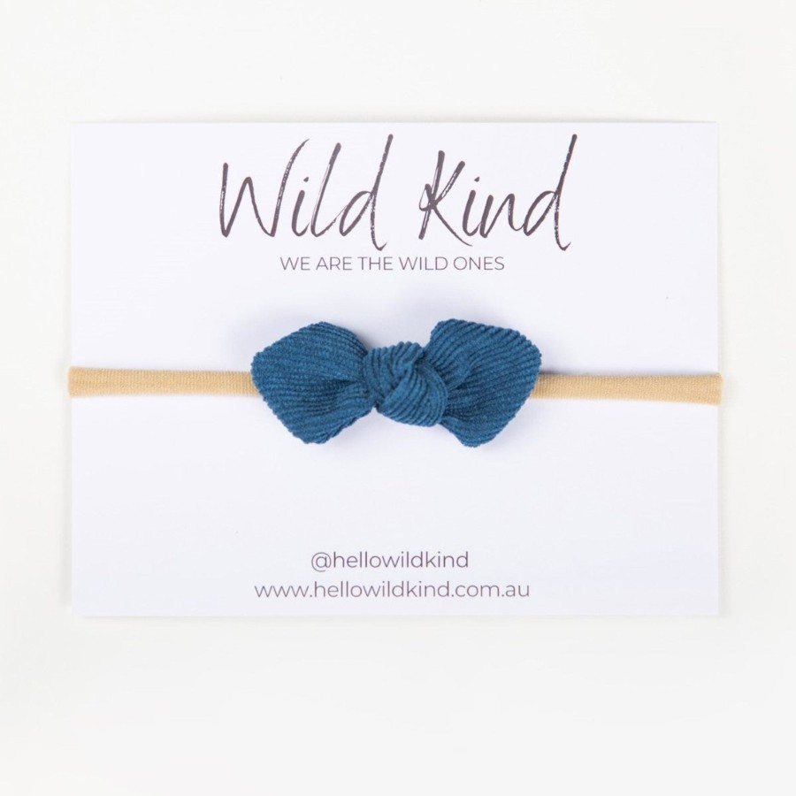 Child [2-14] Wild Kind Hair Accessories | Wild Kind Ida Small Cord Bow - Sapphire