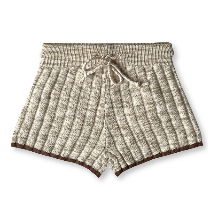 Child [2-14] Grown Bottoms | Grown Knitted Rib Shorts - Latte