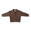 Child [2-14] Grown Knitwear | Grown Linen Rib Button Up Jumper - Mocha