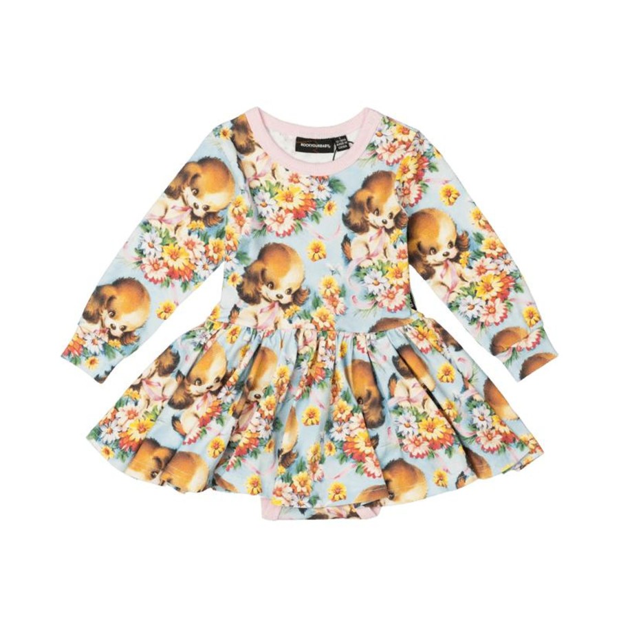 Baby [0-23M] Rock Your Baby Dresses | Rock Your Baby Puppy Love Baby Waisted Dress