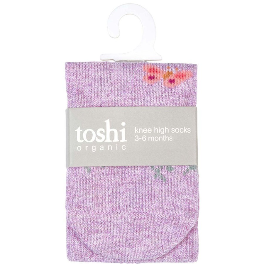 Baby [0-23M] Toshi Socks + Tights | Toshi Organic Knee Jacquard Socks - Lavandula