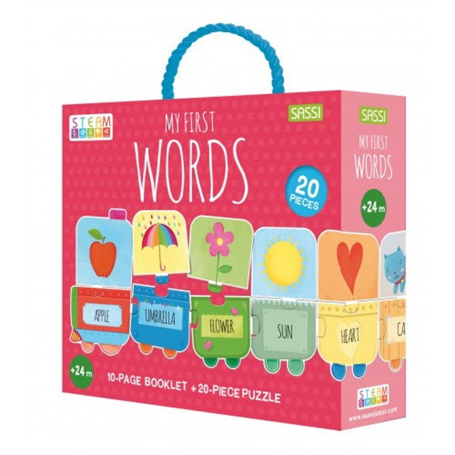 Play + Learn Sassi Books | My First Puzzle + Book Set - Words