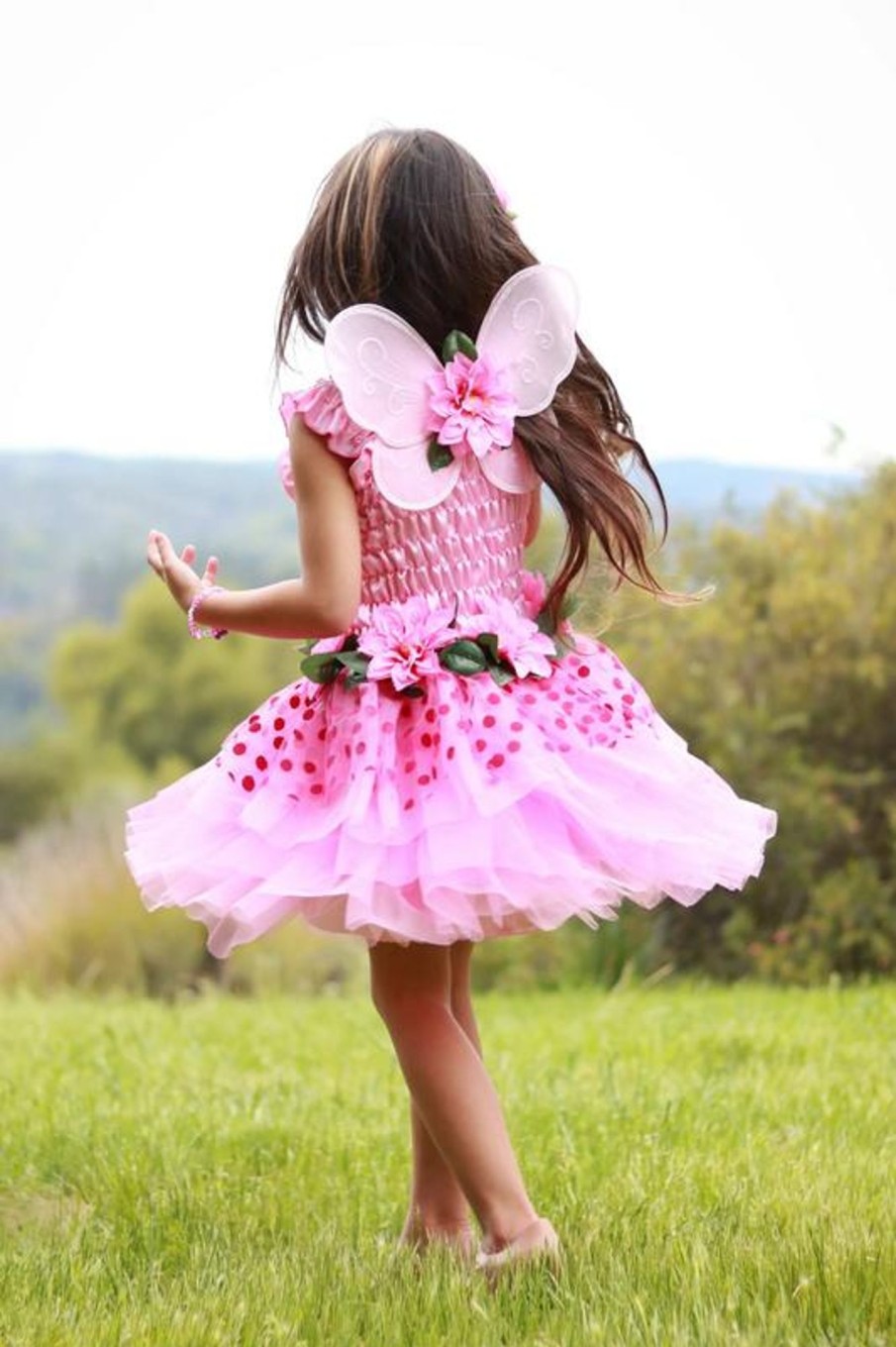 Play + Learn Great Pretenders Role Play | Pink Fairy Blooms Deluxe Dress With Wings/Headband-Size 3-4