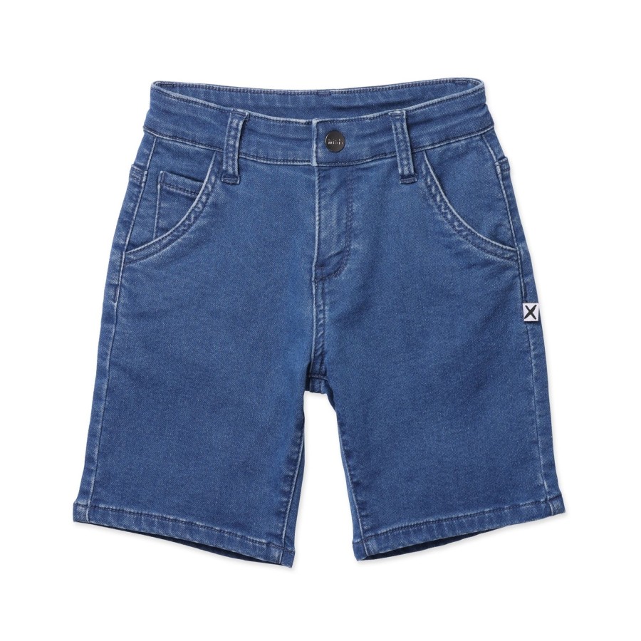 Child [2-14] Minti Bottoms | Minti Soft Feel Denim Short - Blue