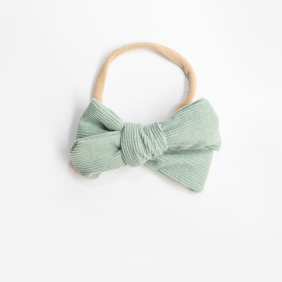 Baby [0-23M] Wild Kind Hair Accessories | Wild Kind Florence Cord Bow Headband - Sage