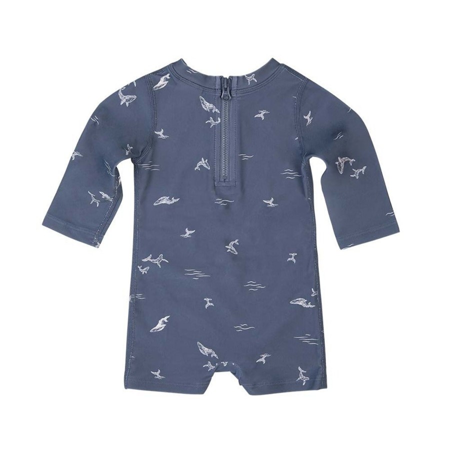 Baby [0-23M] Toshi Swim | Toshi Swim Baby Onesie Long Sleeve - Whales