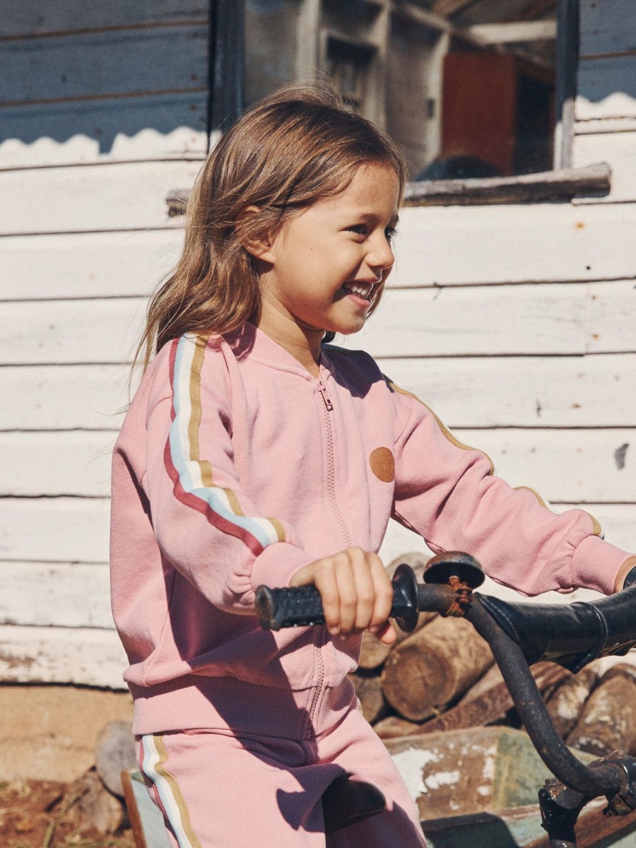 Child [2-14] Huxbaby Outerwear | Huxbaby Dusty Rose Retro Track Jacket