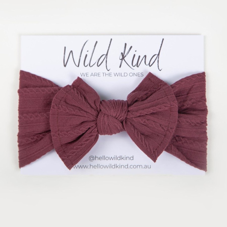 Baby [0-23M] Wild Kind Hair Accessories | Wild Kind Ayla Wide Bow Headband - Grape