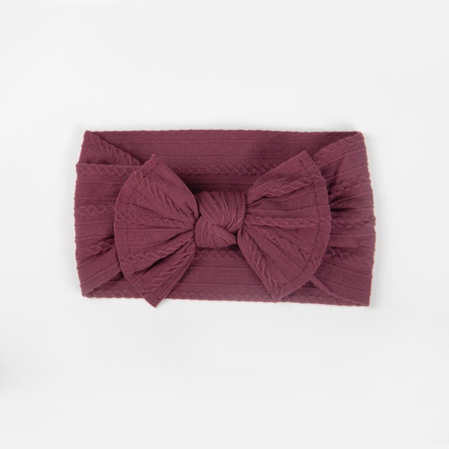 Baby [0-23M] Wild Kind Hair Accessories | Wild Kind Ayla Wide Bow Headband - Grape