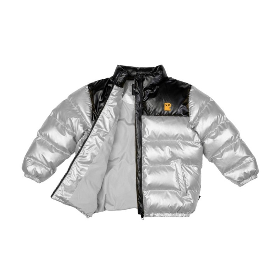 Child [2-14] Rock Your Baby Outerwear | Rock Your Baby Silver Metallic Puff Padded Jacket With Lining