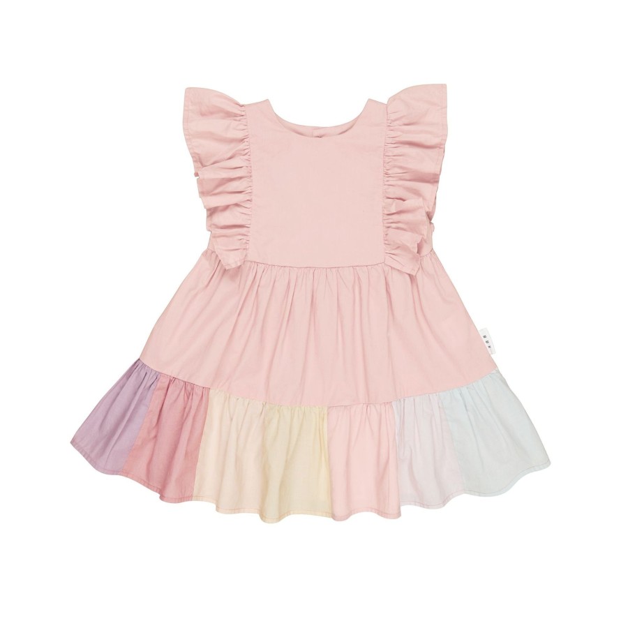 Baby [0-23M] Huxbaby Dresses | Huxbaby Riley Rainbow Hem Dress