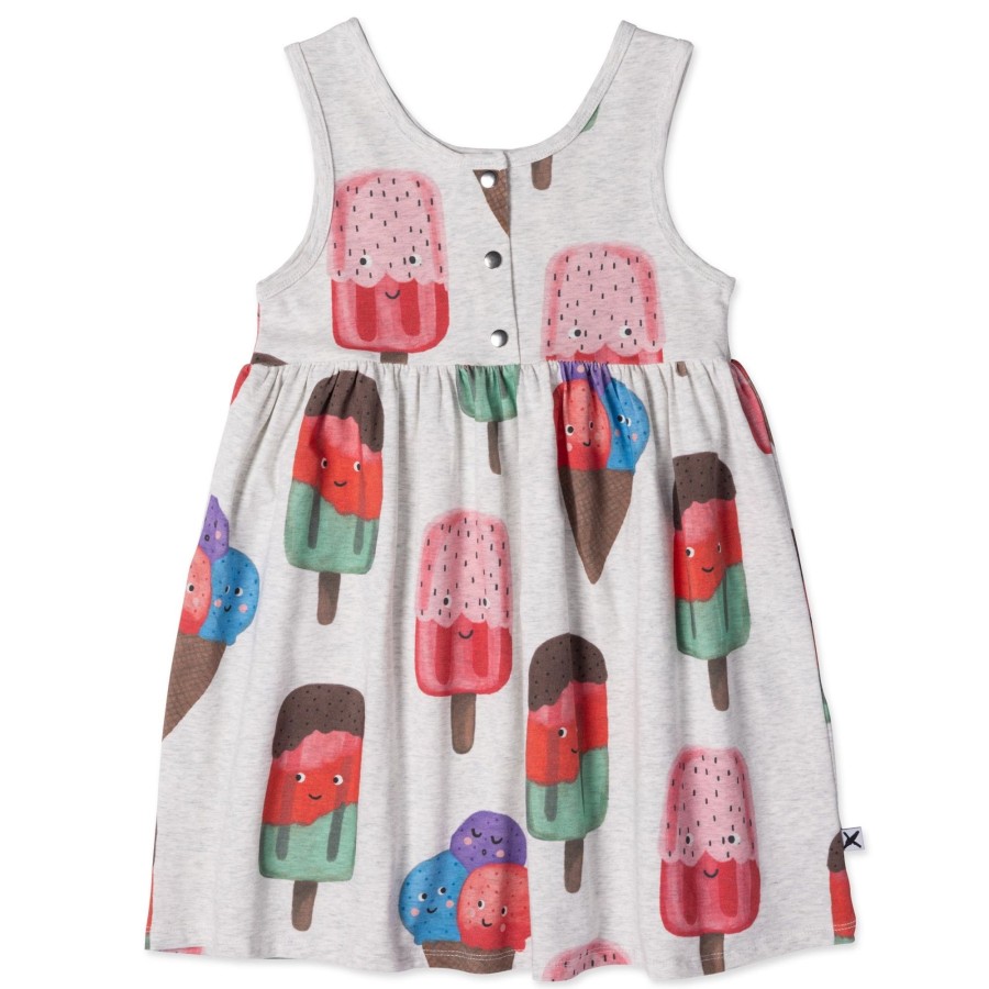 Child [2-14] Minti Dresses | Minti Icecream Stand Dress - White Marle