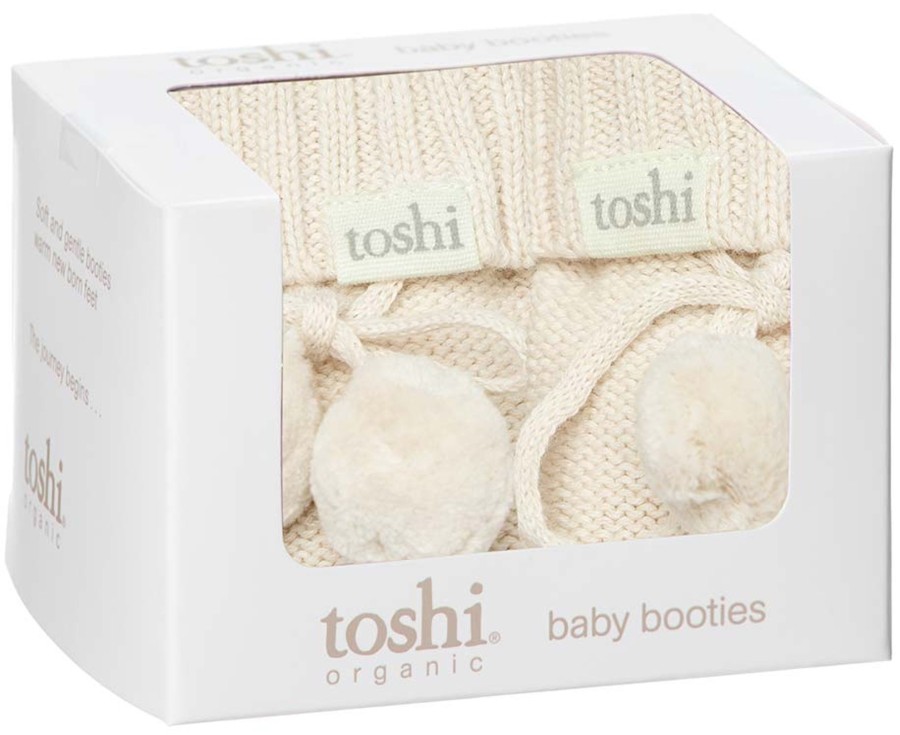 Baby [0-23M] Toshi Booties + Mittens | Toshi Organic Booties - Marley / Cream