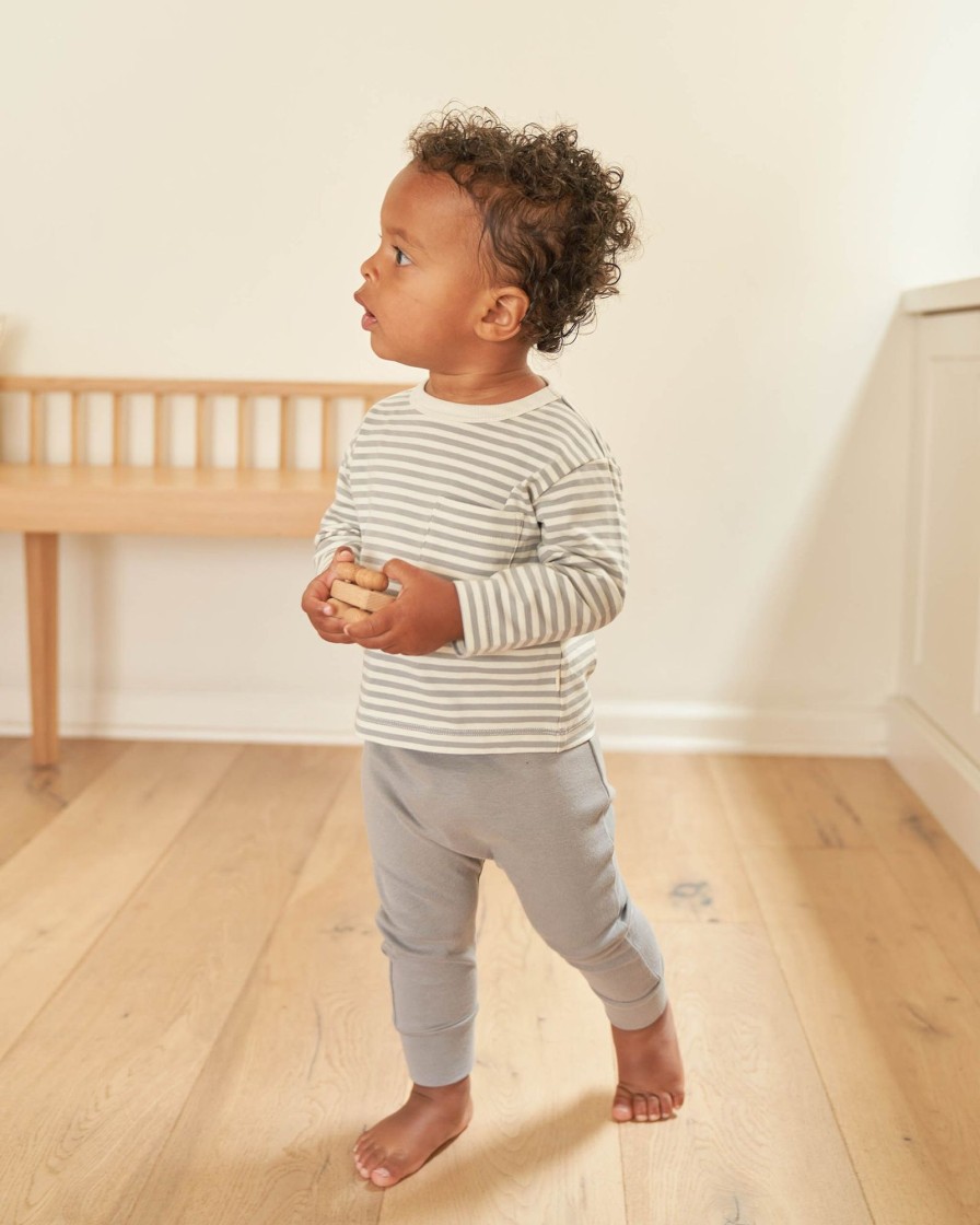 Child [2-14] Quincy Mae Bottoms | Quincy Mae Drawstring Pant - Dusty Blue