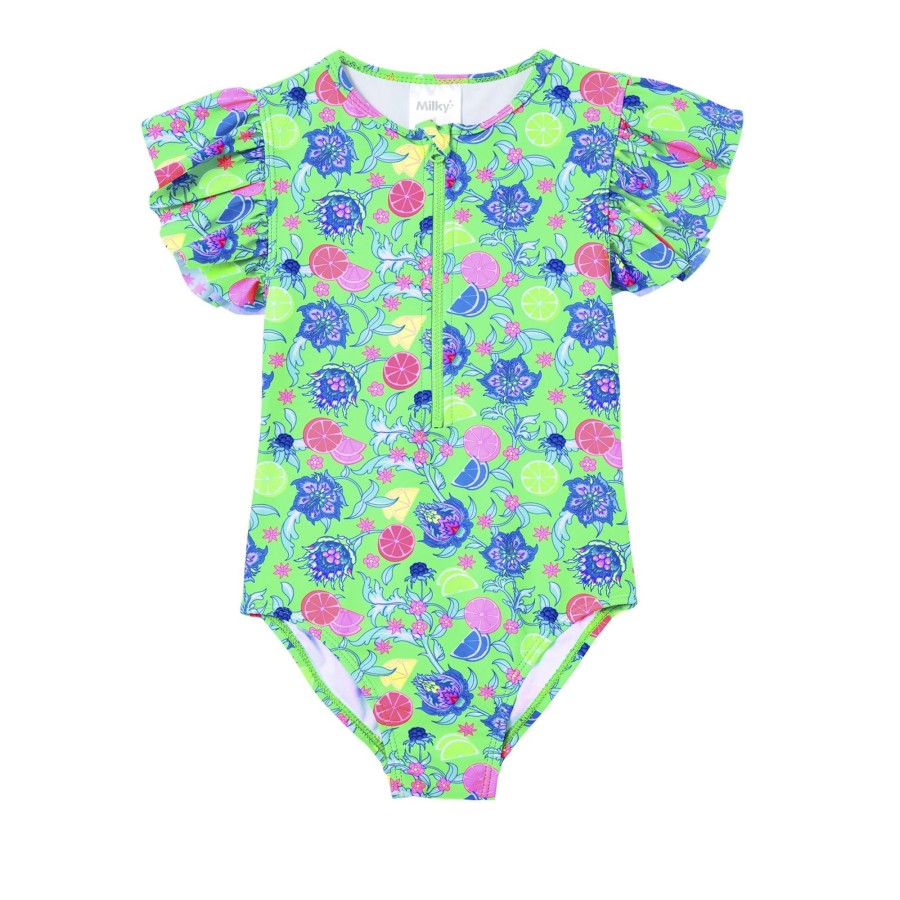 Child [2-14] Milky Swim | Milky Peacock Swimsuit - Peacock Green