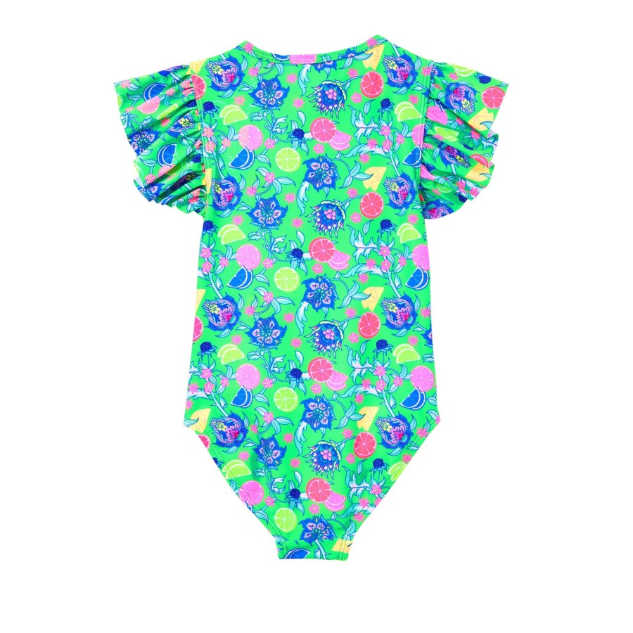 Child [2-14] Milky Swim | Milky Peacock Swimsuit - Peacock Green