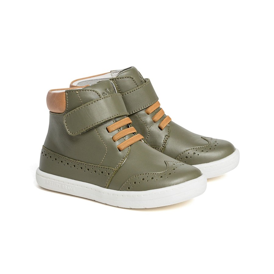 Child [2-14] Pretty Brave Footwear | Pretty Brave Harley Boot - Khaki