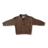 Child [2-14] Grown Knitwear | Grown Linen Rib Button Up Jumper - Mocha