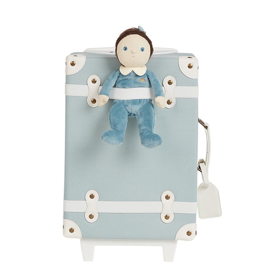 Child [2-14] Olli Ella Bags + Mealtime | Olli Ella See-Ya Suitcase - Steel Blue