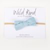 Child [2-14] Wild Kind Hair Accessories | Wild Kind Dorothy Linen Bow Headband - Dusty Blue