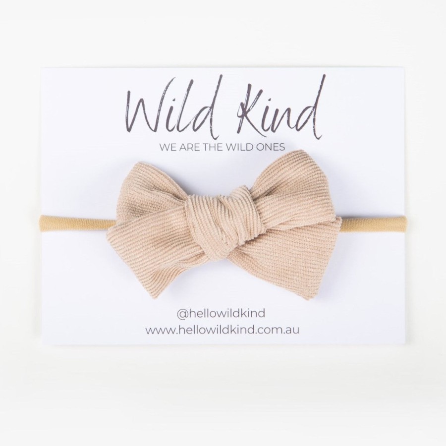 Child [2-14] Wild Kind Hair Accessories | Wild Kind Florence Cord Bow Headband - Oatmeal