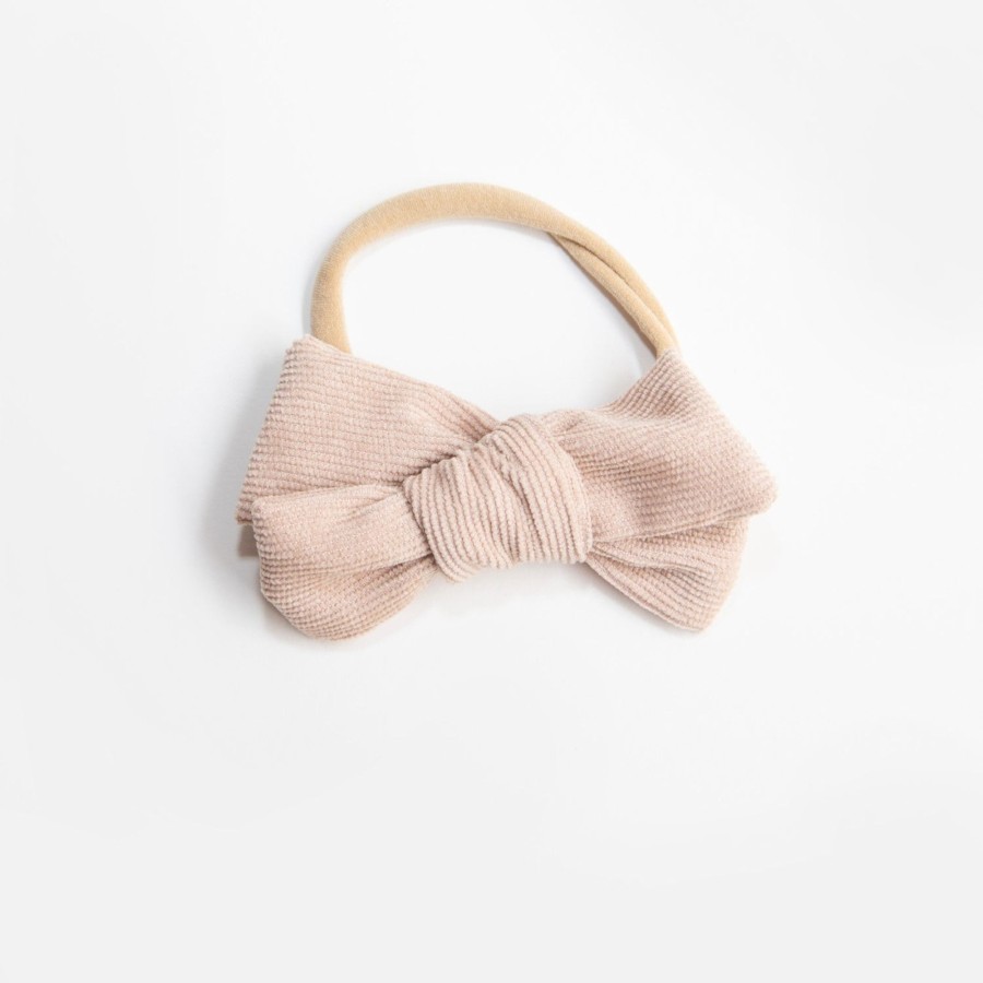 Child [2-14] Wild Kind Hair Accessories | Wild Kind Florence Cord Bow Headband - Oatmeal