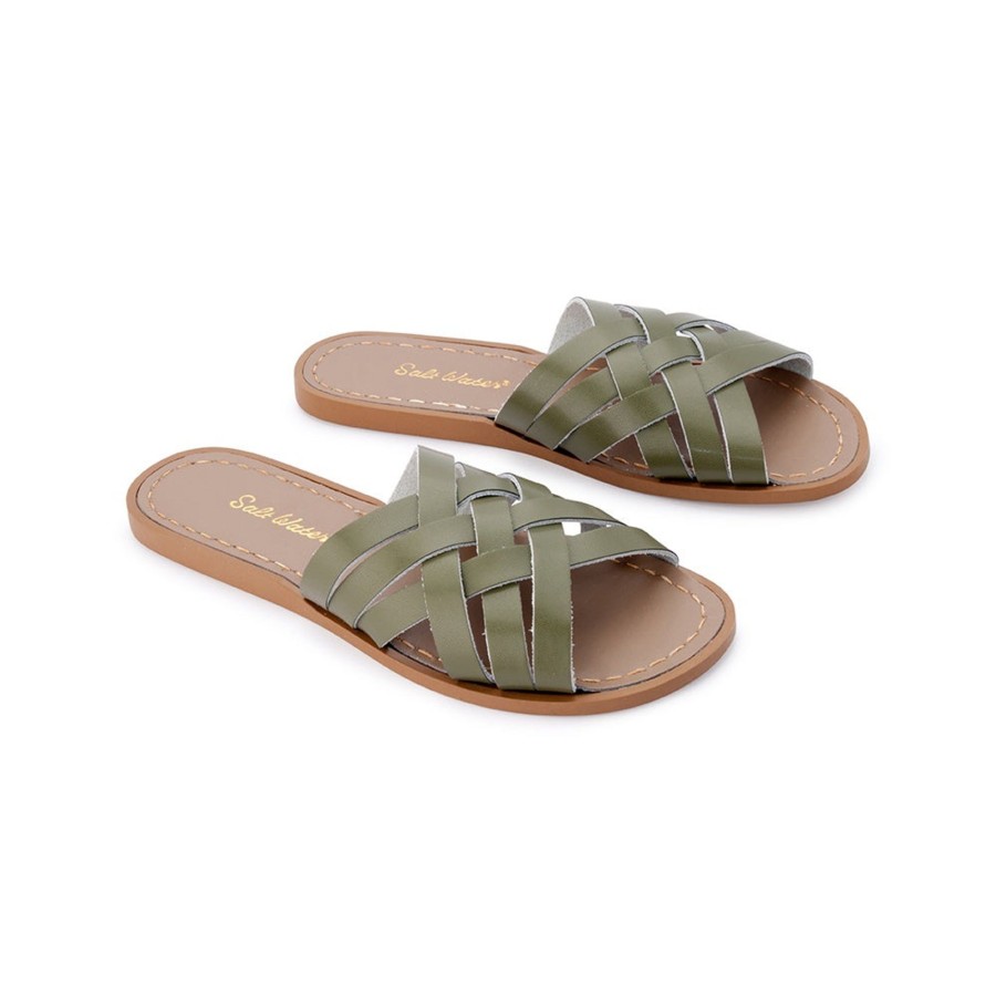 Grown Ups Saltwater Sandals | Saltwater Sandals Adults Retro Slides Olive