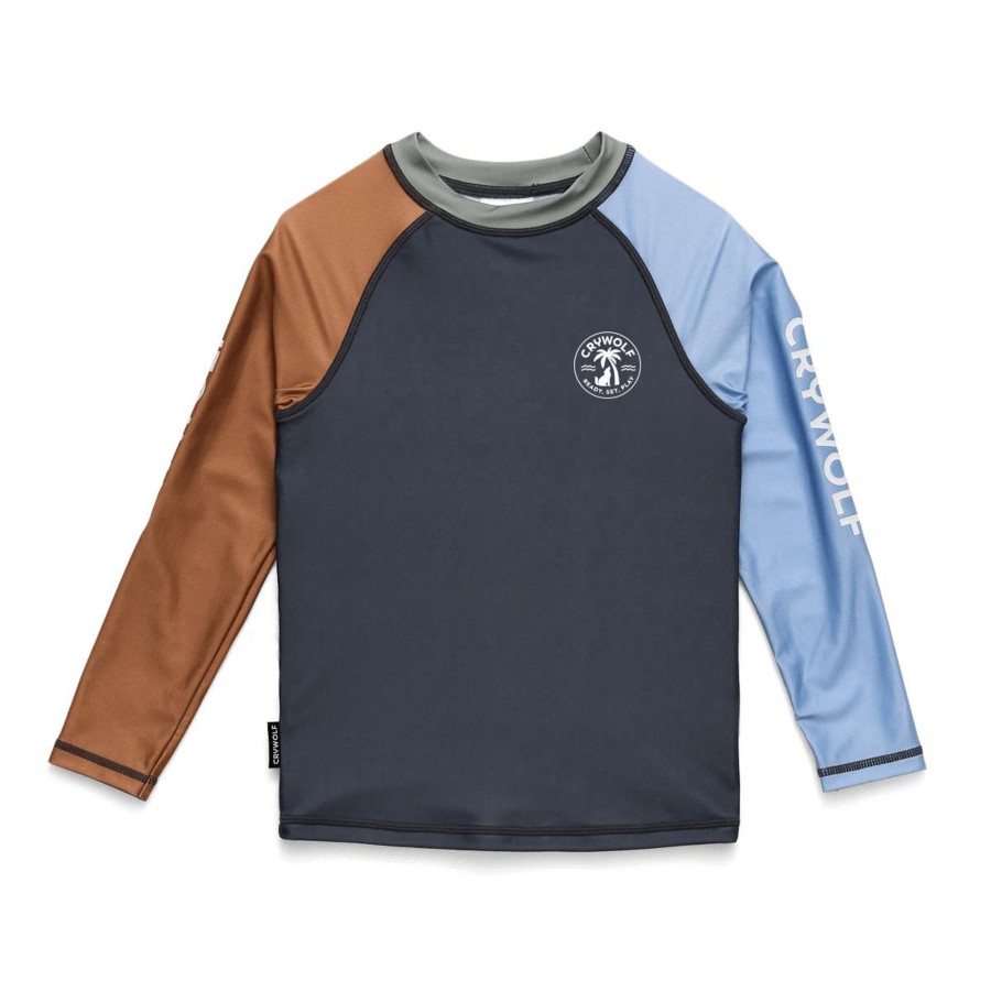 Child [2-14] Crywolf Swim | Crywolf Rash Vest Ocean Grey Combo