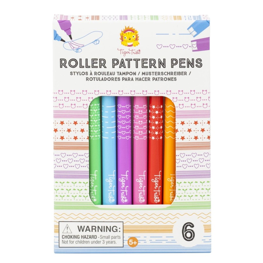 Play + Learn Tiger Tribe Stationery | Roller Pattern Pens