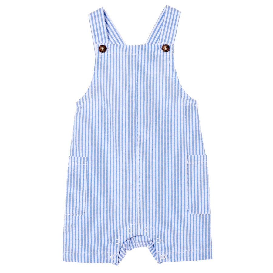 Baby [0-23M] Milky All In One | Milky Yacht Stripe Overall - Blue Stripe