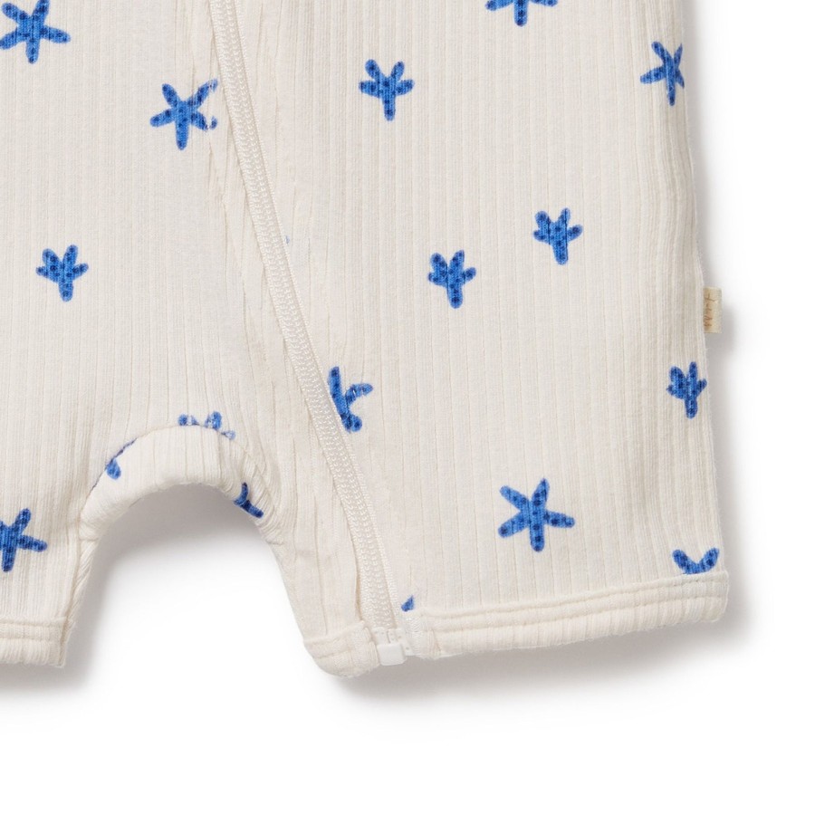 Baby [0-23M] Wilson & Frenchy All In One | Wilson And Frenchy Organic Rib Zipsuit Little Starfish